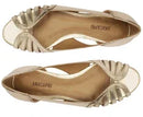 Sapatilha Peep Toe Recortes Vazados Dourada