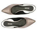Sapatilha Slingback Bico Fino Textura Prata Grafite