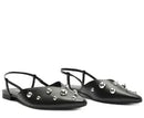 Sapatilha Slingback Maxi Tachas Preta