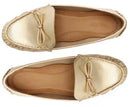 Mocassim Laço Clássico Dourado