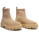 Bota Tratorada Cano Baixo Nude Knit